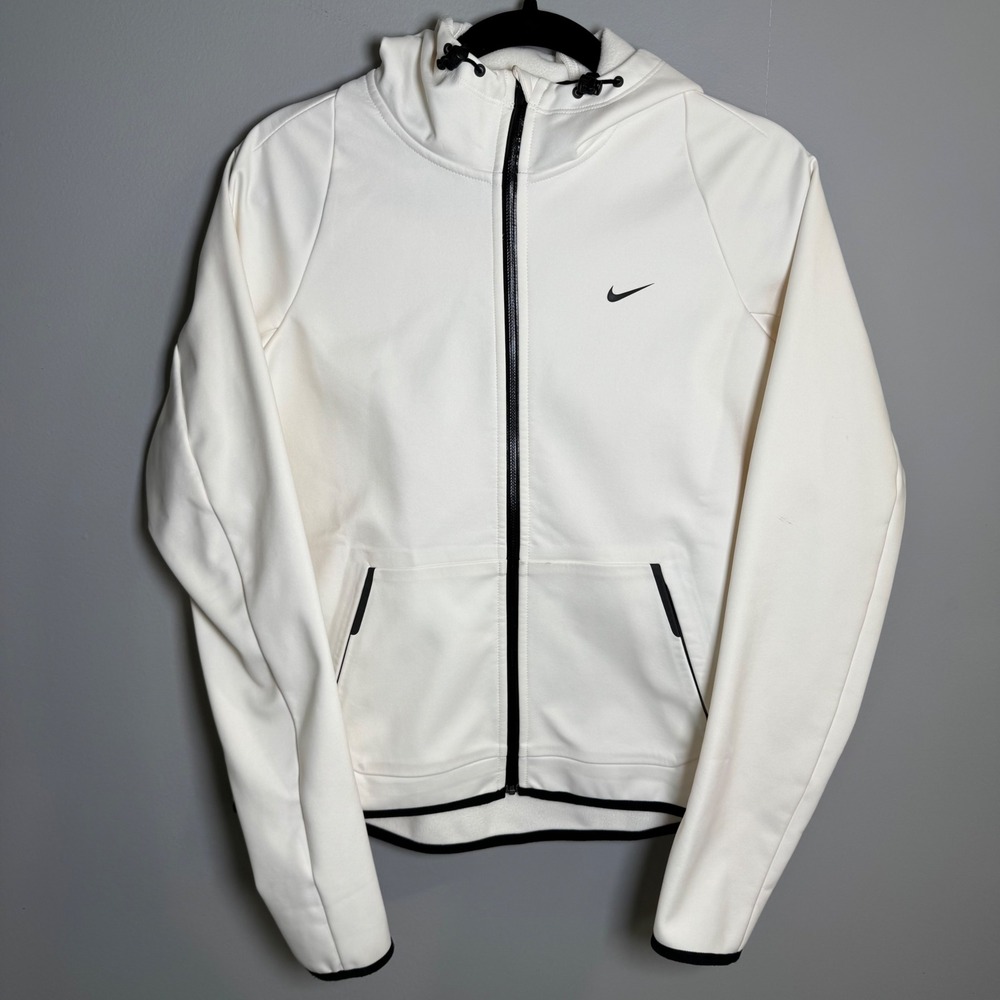 Nike Storm-FIT 1 Womens Full Zip Fleece Lined Hooded Jacket White 642836-121 M